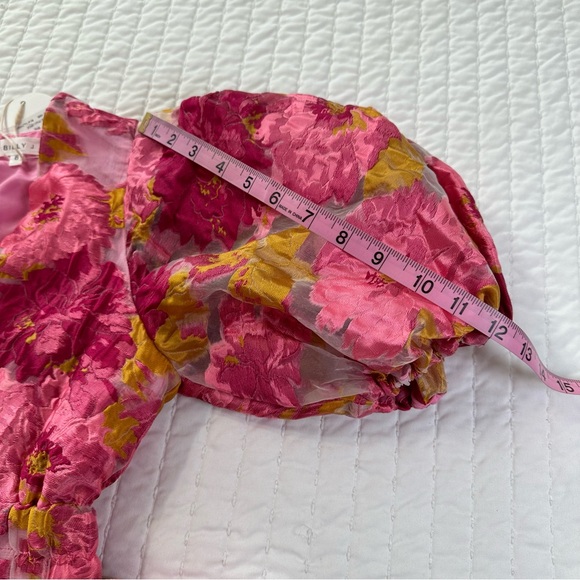 NWT Billy J V-Neckline Floral Puff Sleeve  Abel Mini Dress - Picture 12 of 16